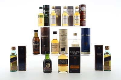 Lot 321 - 11 WHISKY MINIATURES INCLUDING 2 MACALLAN 10 YEAR OLD FINE OAK