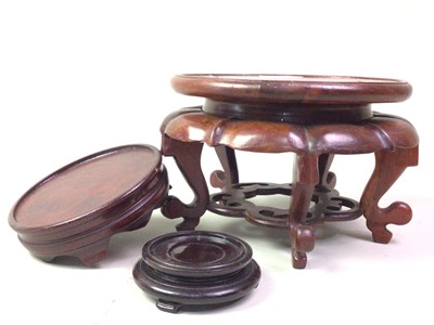 Lot 167 - GROUP OF CHINESE HARDWOOD VASE/BOWL STANDS