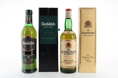 Lot 87 - GLENLIVET 12 YEAR OLD 75CL AND GLENFIDDICH 12 YEAR OLD