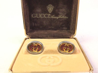 Lot 215 - PAIR OF GUCCI CUFFLINKS AND OTHERS