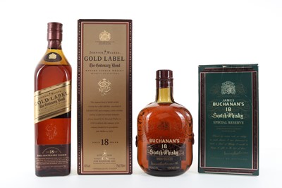 Lot 66 - BUCHANAN'S 18 YEAR OLD 75CL AND JOHNNIE WALKER 18 YEAR OLD GOLD LABEL 75CL