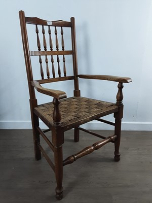 Lot 251 - VICTORIAN ASH ELBOW CHAIR