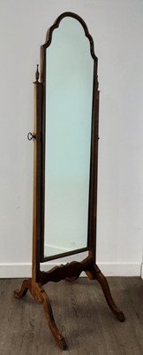 Lot 247 - MAHOGANY CHEVAL DRESSING MIRROR