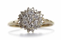 Lot 295 - DIAMOND CLUSTER RING set with round brilliant...