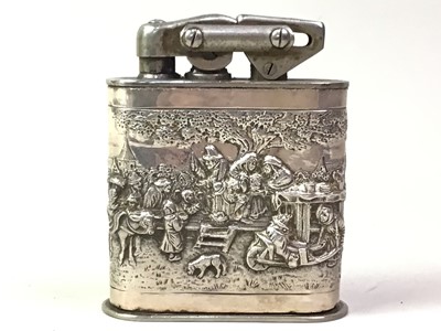 Lot 256 - CONTINENTAL  SILVER MOUNTED TABLE LIGHTER