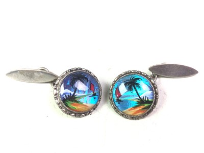 Lot 359 - SILVER THOMAS MOTT CUFFLINKS