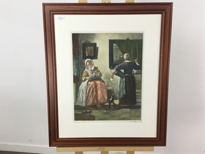 Lot 369 - AFTER GABRIEL METSU'S THE LETTER WRITER AND THE LETTER READER