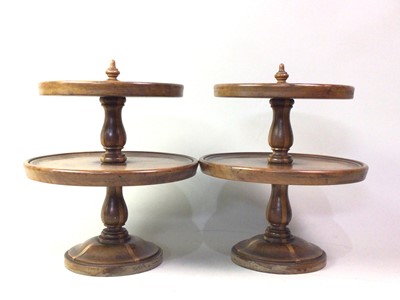 Lot 322 - PAIR OF MAHOGANY TABLE TOP DUMB WAITERS