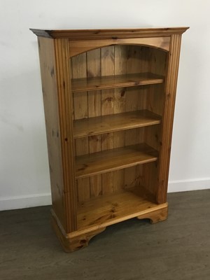 Lot 375 - PINE OPEN BOOKCASE