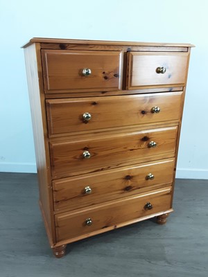 Lot 380 - PINE CHEST OF DRAWERS