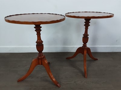 Lot 382 - PAIR OF YEW WOOD OCCASIONAL TABLES