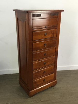 Lot 387 - CHERRY WOOD NARROW CHEST