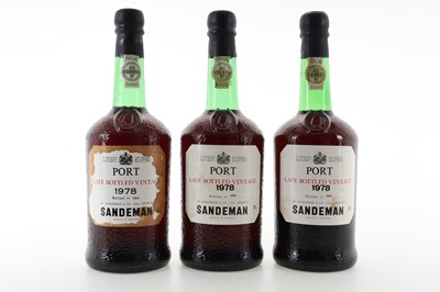 Lot 391 - 3 BOTTLES OF SANDEMAN 1978 LATE BOTTLED VINTAGE