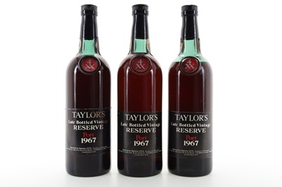 Lot 392 - 3 BOTTLES OF TAYLOR'S 1967 LATE BOTTLED VINTAGE RESERVE