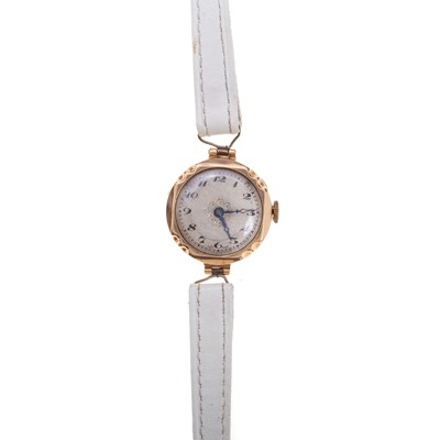 Lot 850 - NINE CARAT GOLD CASED WRIST WATCH