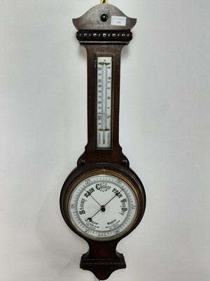 Lot 478 - VICTORIAN OAK WHEEL BAROMETER