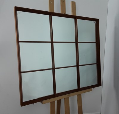 Lot 484 - TEAK FRAMED WINDOW MIRROR