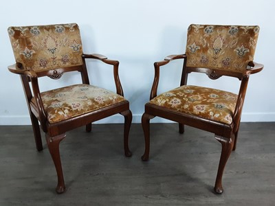 Lot 390 - FOUR OAK ELBOW CHAIRS