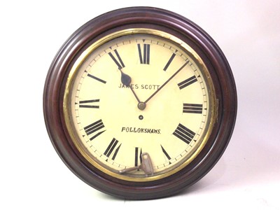 Lot 489 - VICTORIAN MAHOGANY FUSEE WALL CLOCK