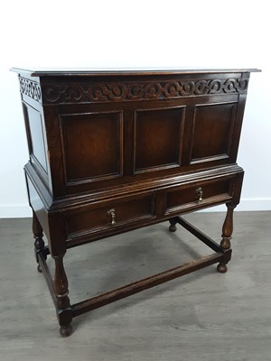 Lot 514 - OAK CHEST ON STAND