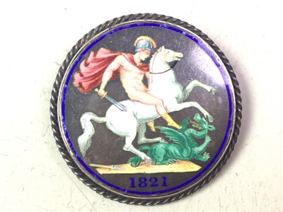 Lot 498 - 1821 GEORGE III ENAMELLED BROOCH CROWN