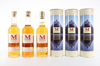 Lot 5 - MILFORD (WILLOWBANK) 1988 15 YEAR OLD, 1990 12 YEAR OLD 75CL AND 1993 10 YEAR OLD