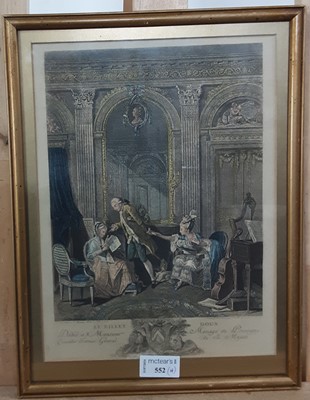 Lot 552 - FRENCH HAND COLOURED REPRINT ENGRAVING