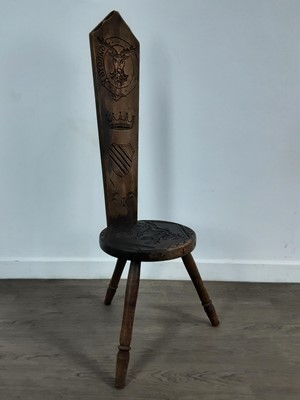 Lot 526 - CARVED SPINNING CHAIR