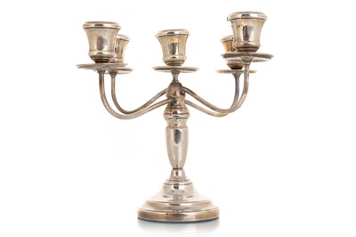 Lot 1175 - ELIZABETH II SILVER CANDELABRUM