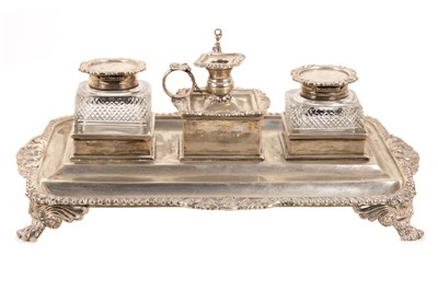 Lot 1174 - VICTORIAN SILVER DESK STAND