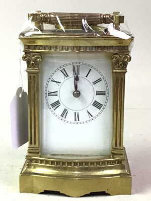 Lot 530 - BRASS CARRIAGE CLOCK