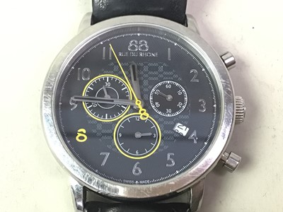 Lot 592 - RUE DU RHONE STAINLESS STEEL WRIST WATCH