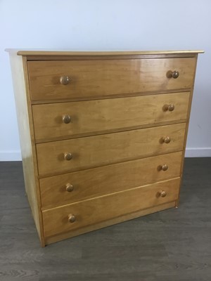 Lot 540 - BEECH CHEST OF DRAWERS