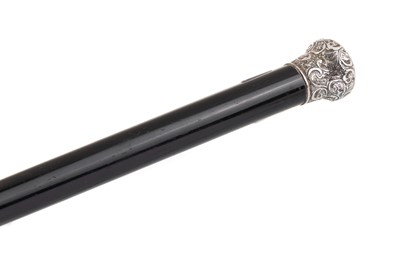 Lot 1183 - LATE VICTORIAN SILVER TOPPED SWAGGER STICK