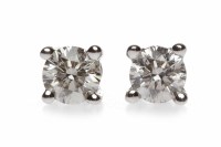 Lot 362 - PAIR OF DIAMOND STUD EARRINGS each set with a...