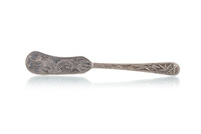 Lot 1525 - CHINESE SILVER BUTTER KNIFE