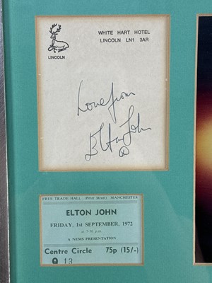 Lot 446 - ELTON JOHN, FRAMED AUTOGRAPH DISPLAY