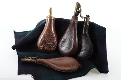 Lot 56 - EIGHT POWDER AND SHOT FLASKS