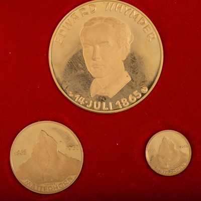 Lot 58 - EDWARD WHYMPER MATTERHORN GOLD MEDALLION SET