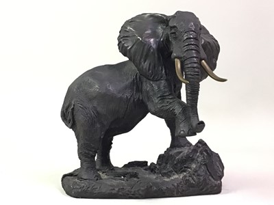 Lot 578 - HEREDITES BRONZED FIGURE OF AN ELEPHANT