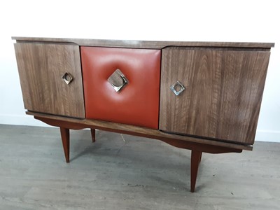 Lot 565 - FORMICA SIDEBOARD AND DISPLAY CABINET