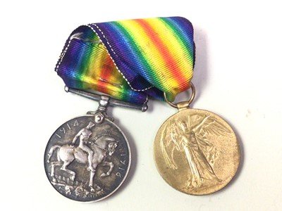 Lot 571 - WWI GREAT WAR MEDAL AND A VICTORY MEDAL