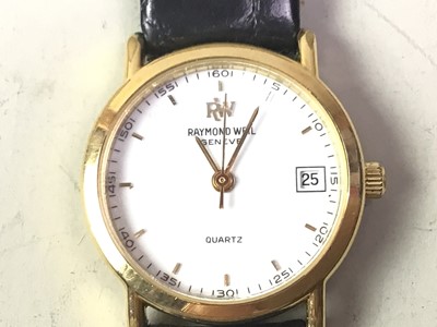 Lot 582 - RAYMOND WEIL GOLD PLATED QUARTZ WRIST WATCH