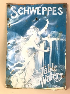 Lot 4 - SCHWEPPES TABLE WATERS METAL ADVERTISING SIGN