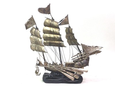 Lot 5 - CHINESE WHITE METAL GALLEON