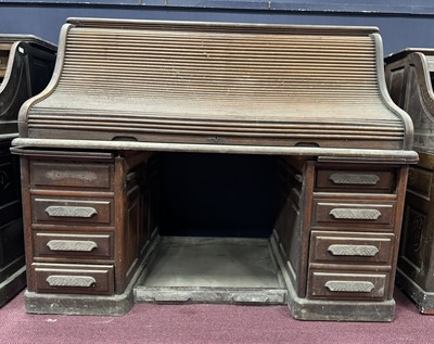 Lot 56 - OAK ROLL TOP DESK