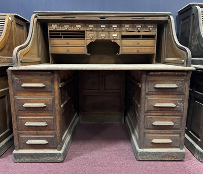 Lot 32 - OAK ROLL TOP DESK