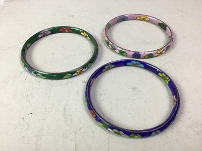 Lot 28 - THREE CLOISONNE BANGLES