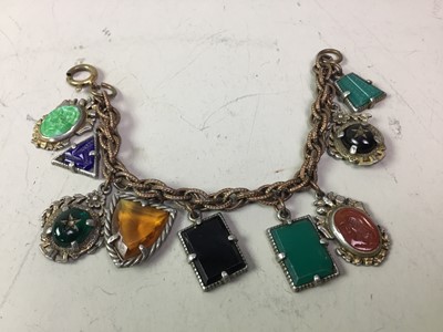 Lot 36 - CZECH ART DECO FOB BRACELET