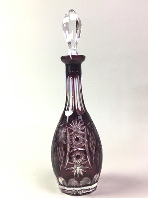 Lot 30 - BOHEMIAN STYLE PURPLE GLASS DECANTER